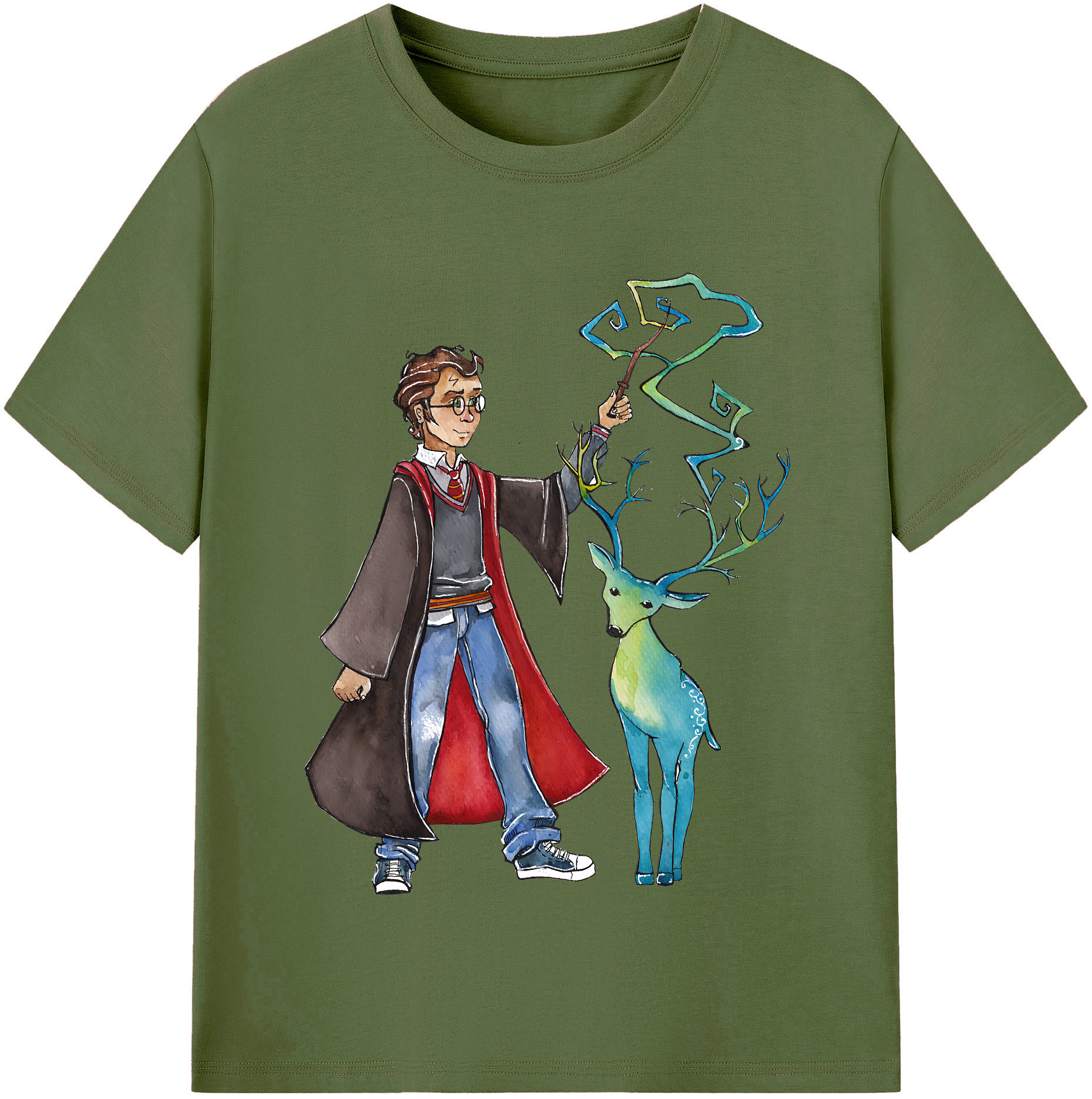 （画像用） Harry Potter ハリー・ポッターシリーズ 綿100％半袖Tシャツ（フロントプリント）